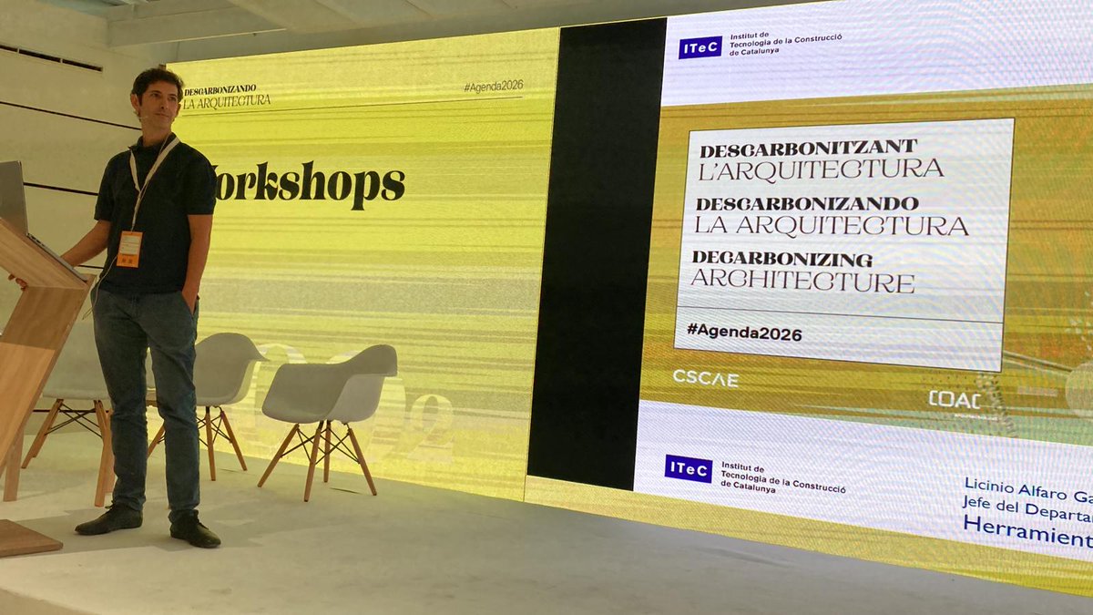 ITeC_cat's tweet photo. ⏱️ A punt de començar el workshop "Eina de mesura d’emissions de CO2", impartit per @licialfaro, Cap del nostre Departament de Construcció Sostenible, dins la Jornada #Descarbonitzant l'arquitectura. https://t.co/sfJNzanUl1