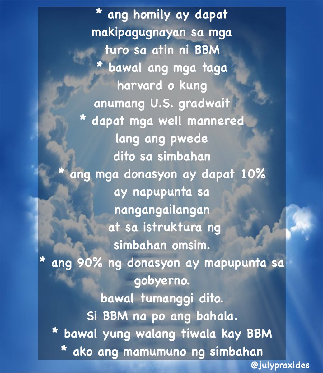 JulyPraxides's tweet photo. 📣 • mentioned you in a tweet

💚 CALL FOR DONATIONS ❤️

Make my dream comes true in helping me funds our new Church of BBM. 

Nagbabasakali po ako na matulungan niyo ako sa pagtayo ng sariling simbahan ang mga #UNITEAM ✌️

Mga gusto ko sanang matupad ⬇️ https://t.co/ttISgn3Sna