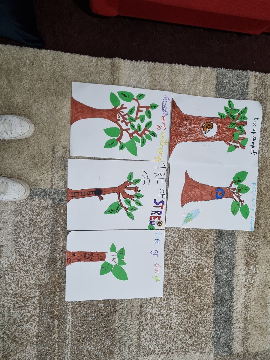 Today in Mindfulness Club we created 
'Tree of strength'