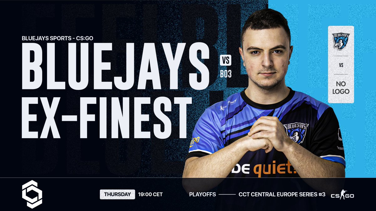 BLUEJAYS_Sports's tweet photo. [CSGO]
The last Best of three for today starts at 19:00 cet. Here we will face #exFinest in the @cctour_gg CCT Central Europe Series 3 Quarter-finals. Can we reach the Semi-finals? Tune in and support us! #feelblue #WeAreFamily 

🕓19:00 cet
📺https://t.co/tIj6roliQg https://t.co/dwhFkWWh8p