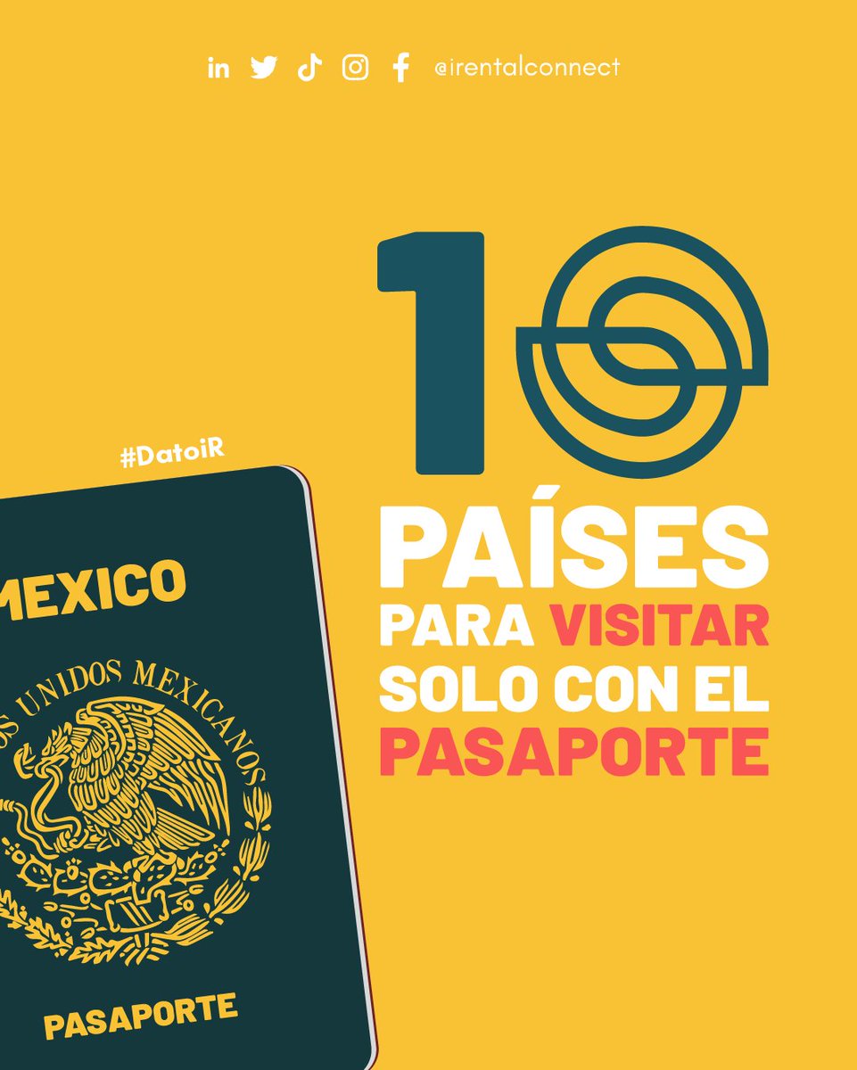 IrentalC's tweet photo. El pasaporte pertenece al grupo de documentos de viaje, acredita nuestra nacionalidad y nos permite visitar otros países; por ello traemos 10 países que te permiten visitarlos únicamente con el pasaporte. ✈️

#pasaporte #permisosdeviaje #documentos #documentaciondeviaje https://t.co/iI52gsHQNK