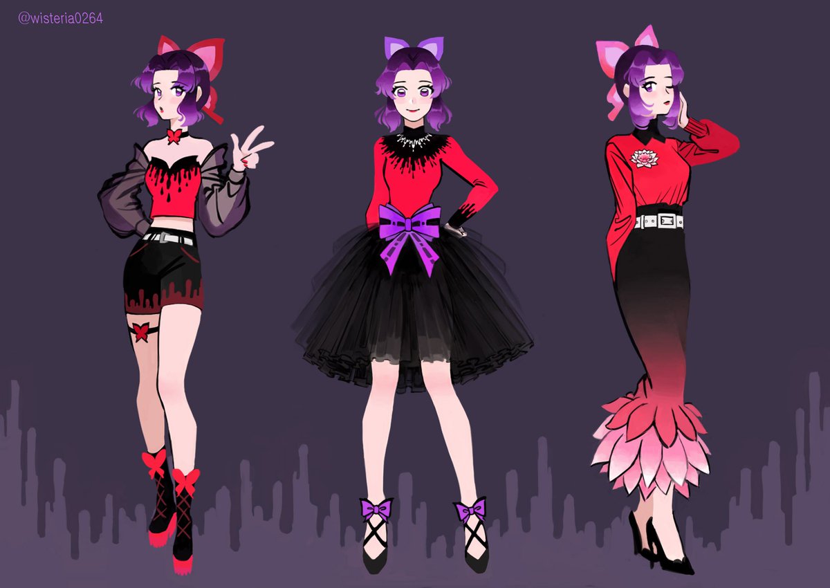 wisteria0264's tweet image. 童磨くん概念コーデしのぶちゃん3種類デザインしてみた…😇
どま概念を自分好みにしてしのぶちゃんに着せてみたい欲求を抑えられなくて…
思ってたより時間がかかってしまったな…
#童しの