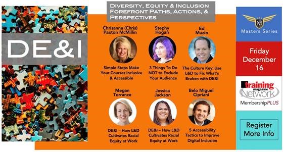 Glad to be a part of <a href="/trainmagnetwork/">TrainingMagNetwork</a>   MembershipPLUS-exclusive Masters Series, DE&amp;I - Forefront Paths, Actions, &amp; Perspectives. Hope you can join us on Dec 16. trainingmagnetwork.com/events/3290?gr…