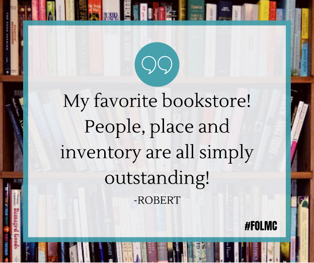 FOLMC's tweet photo. Thanks, Robert! We love our customers. Have you been to the Rockville and/or Wheaton Bookstore lately? Leave us a note and tag #FOLMC. https://t.co/DVfApzaPkc