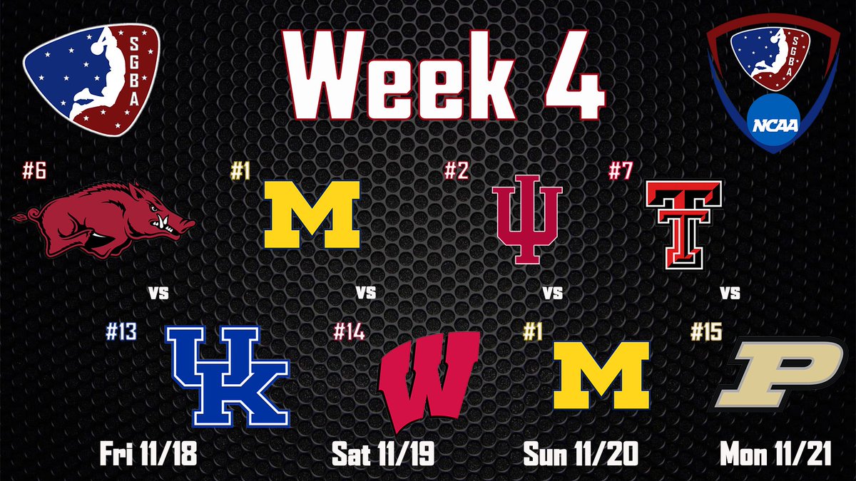 <a href="/SGBA2K/">SGBA</a>

We are back TOMORROW ‼️

Week 4 will feature 4 premiere matchups 👀

JJ Harris &amp; Co. plan to turn the season around at home VS Michigan 🔥

We also will see the first #1 / #2 matchup on the #Season with a showcase of Marshall Law &amp; Jonathon Bottoms 🏆👀🔥