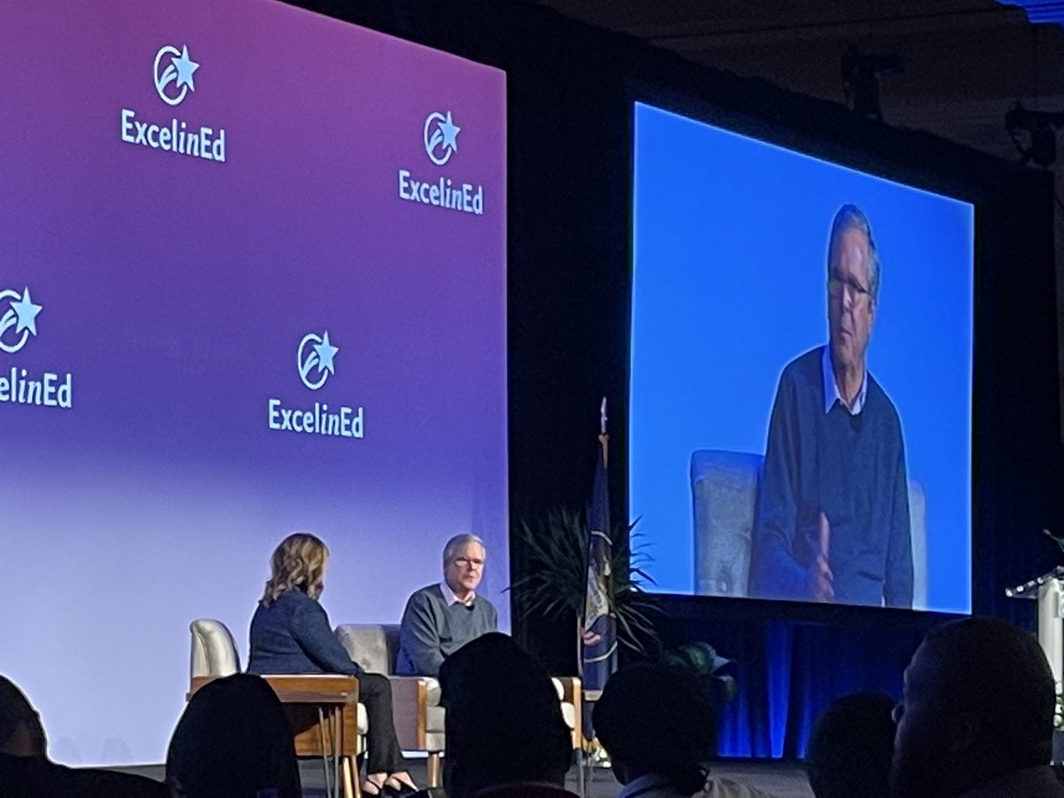 Inspiring and insightful presentation by <a href="/JebBush/">Jeb Bush</a> at #EIE22! in SLC,UT “Let’s treat teachers like professionals and not cogs in the wheel of a collective bargaining process.”