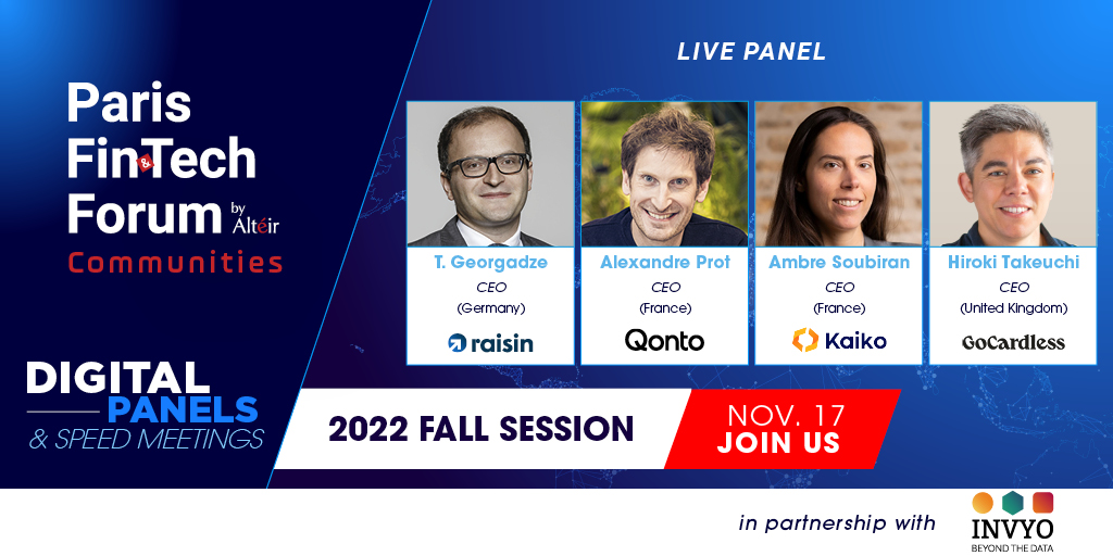 [SAVE THE DATE] come and #enjoy our third "#digital #Panels &amp; #online Speed #Meetings" Today ! part of PFF communities 2022 format.

More info on members.parisfintechforum.com/content/pff22_……

#PFF22
cc <a href="/BNPParibas/">BNP Paribas Group</a> <a href="/GroupeBPCE/">Groupe BPCE</a> <a href="/cmarkea/">Crédit Mutuel Arkéa</a>