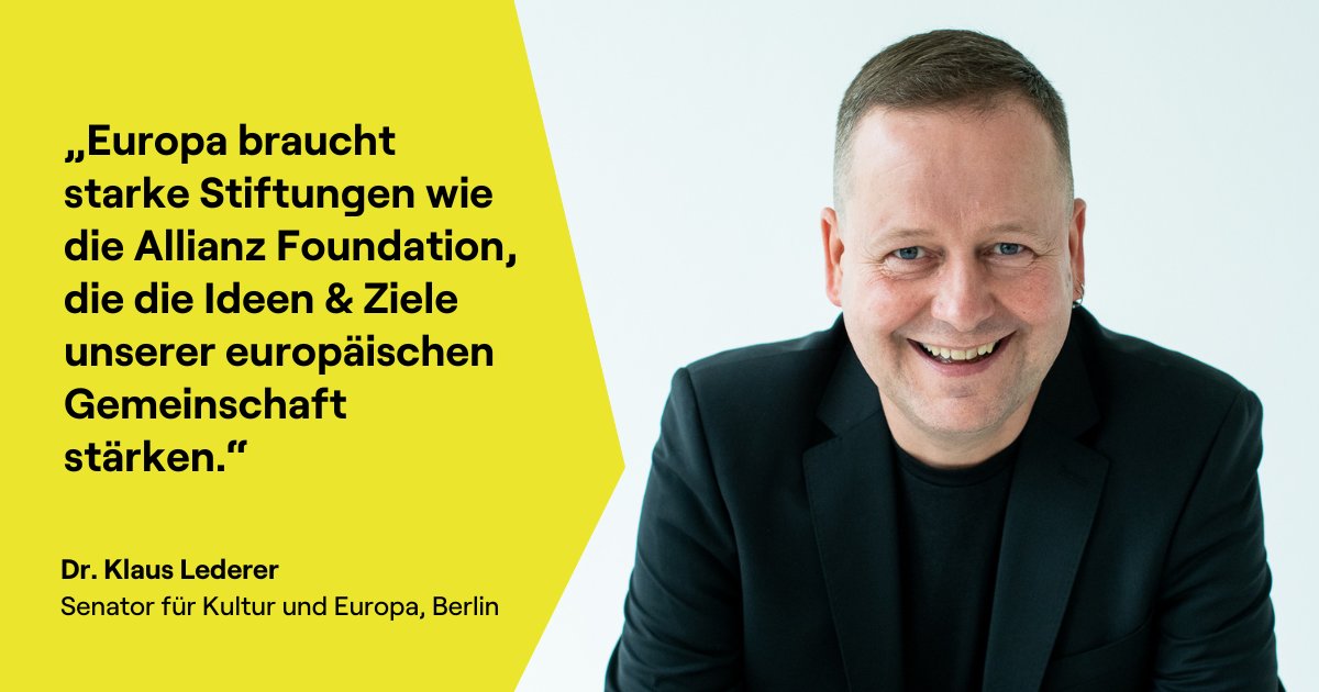 allianzfdn's tweet photo. Die neue Allianz Foundation ist eine europäische Stiftung!
Dr. Klaus Lederer @klauslederer, Berliner Senator für Kultur und Europa @SenKultEu, gratuliert ihr zum Start. 💭
Mehr Informationen auf: https://t.co/NvnvgSdDNw
#ForOpenSocieties #ForGenerations https://t.co/ZeMLlh6f80