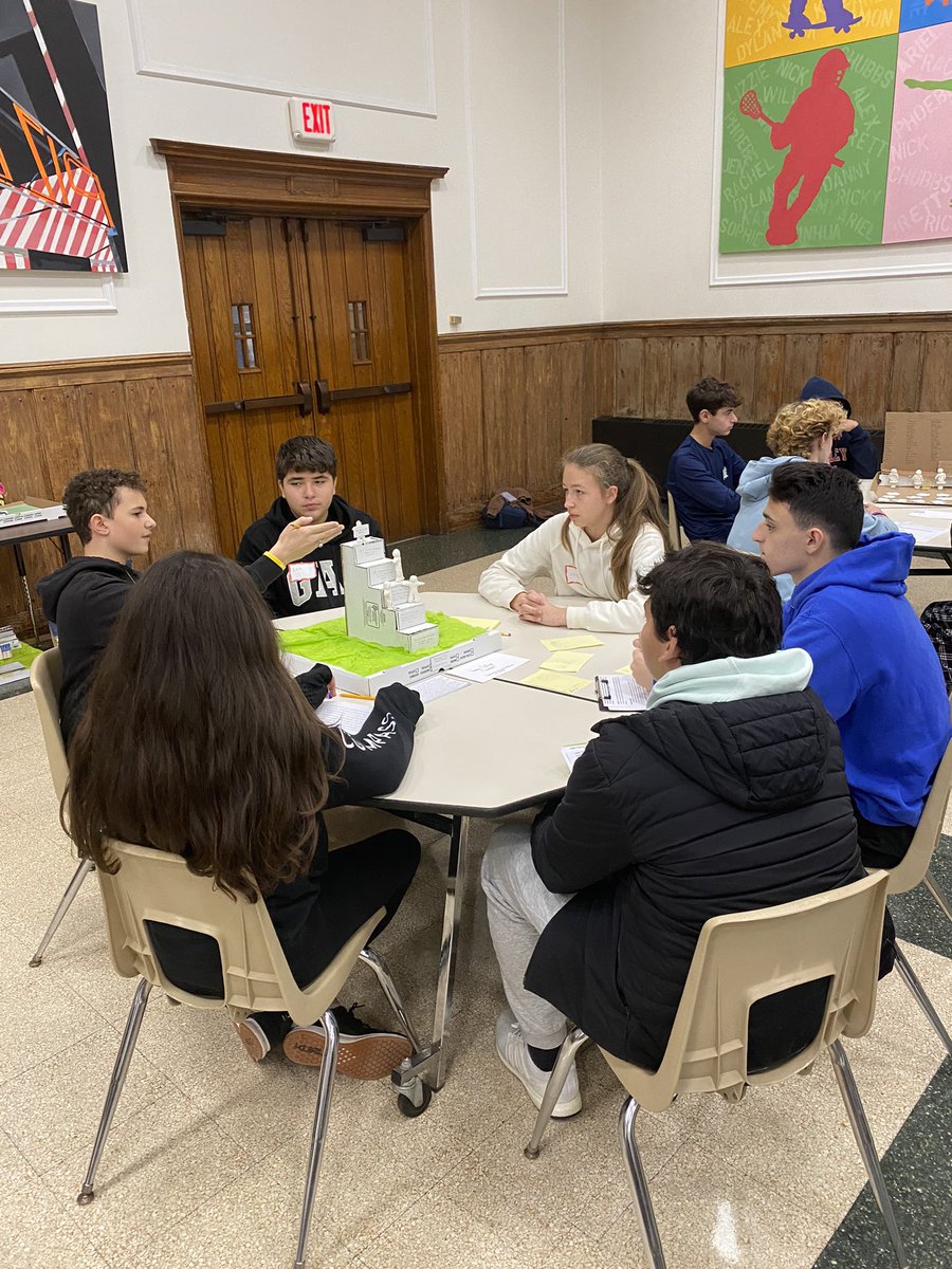 MsLifschultz's tweet photo. So awesome to see former 7b students at Bell today to judge our Civil Rights Memorials. Way to go Bell 8th graders!! You did a fantastic job. Thanks to Greeley US history students for spending the morning with us. #wearechappaqua @geoffcurtis @EganSSclass @GenevieveJulich https://t.co/gjkHluURbs