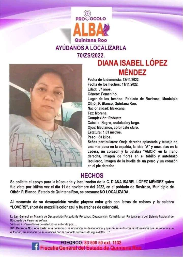 Comisión de Búsqueda Quintana Roo (@busqueda_qroo) on Twitter photo 