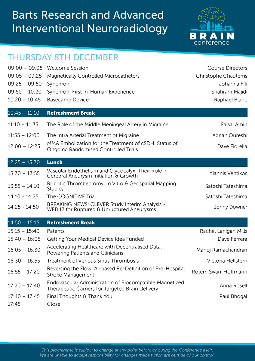 Millbrook Medical Conferences (@millbrookmed) on Twitter photo The BRAIN 2022 programme has been updated and is now offering even more first-class education!
Take a look here: millbrook-medical-conferences.co.uk/Uploaded/1/Doc…
Register here: millbrook-medical-conferences.co.uk/Conferences/De…
#BartsBRAINConference #Neurology #Neuroradiology #InterventionalNeurology
<a href="/brainconferenc1/">BRAIN Conference</a> <a href="/RLHINR/">Barts Health Interventional Neuroradiology</a> The BRAIN 2022 programme has been updated and is now offering even more first-class education!
Take a look here: millbrook-medical-conferences.co.uk/Uploaded/1/Doc…
Register here: millbrook-medical-conferences.co.uk/Conferences/De…
#BartsBRAINConference #Neurology #Neuroradiology #InterventionalNeurology
<a href="/brainconferenc1/">BRAIN Conference</a> <a href="/RLHINR/">Barts Health Interventional Neuroradiology</a>