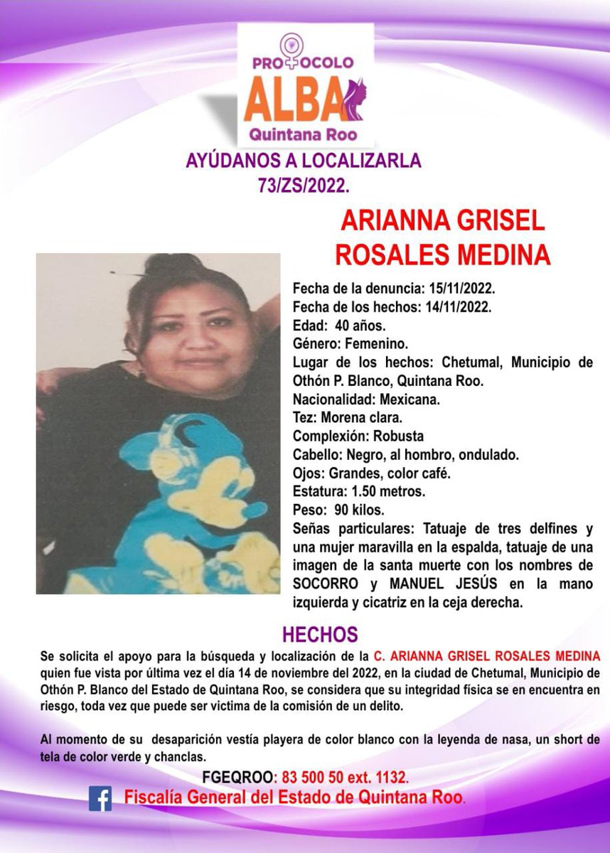 Comisión de Búsqueda Quintana Roo (@busqueda_qroo) on Twitter photo 