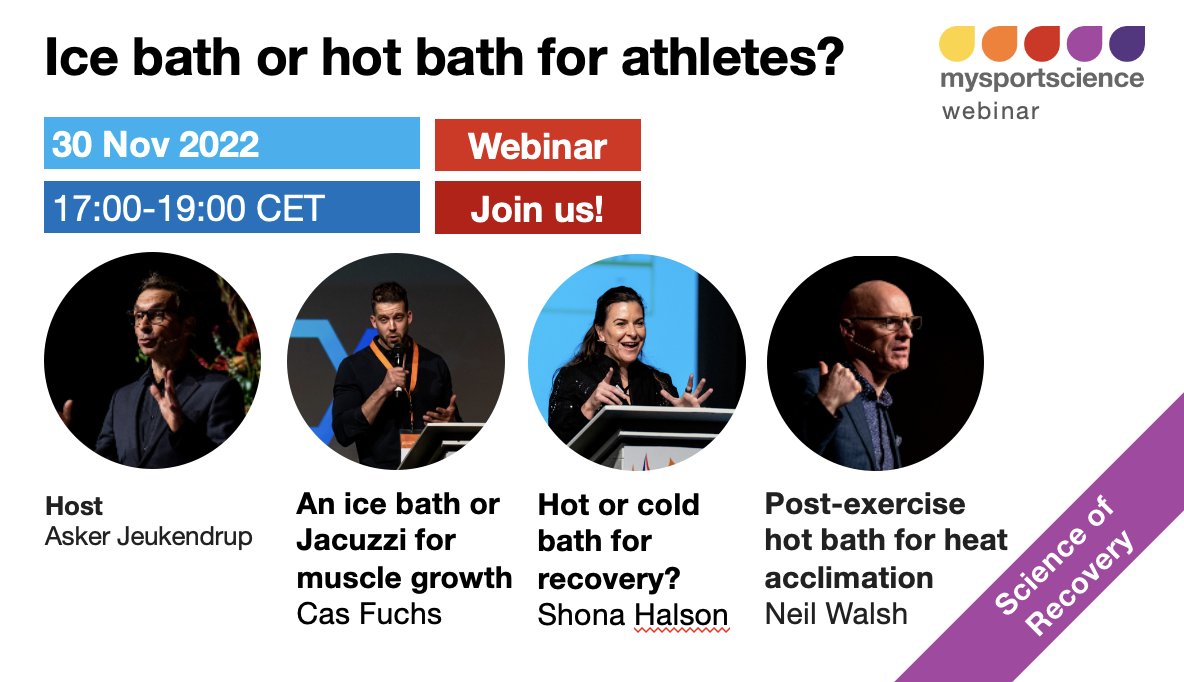 Asker Jeukendrup (@jeukendrup) on Twitter photo Live webinar on 30th November! Where <a href="/27CJ/">Cas Fuchs, PhD</a>, <a href="/ShonaHalson/">Shona Halson</a> and <a href="/ProfNeilWalsh/">Neil Peter Walsh</a> will discuss the latest science around hot and cold baths for recovery, adaptation and acclimation 🛁
Use code 'LIVE40' to get 40% off (use before 23rd November). Click here: bit.ly/live_webinar_h… Live webinar on 30th November! Where <a href="/27CJ/">Cas Fuchs, PhD</a>, <a href="/ShonaHalson/">Shona Halson</a> and <a href="/ProfNeilWalsh/">Neil Peter Walsh</a> will discuss the latest science around hot and cold baths for recovery, adaptation and acclimation 🛁
Use code 'LIVE40' to get 40% off (use before 23rd November). Click here: bit.ly/live_webinar_h…