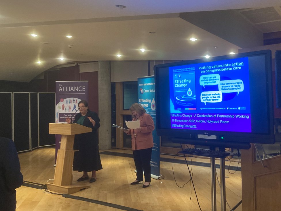 acrcedincare's tweet photo. Last night we were at the @ScotParl for the launch of the #Effectingchange report, emphasising the power of stories, giving examples of culture change towards compassionate, person centred care https://t.co/3G1qAftXwC @jackiebmsp @ALLIANCEScot @tommyntour @IreneOldfather https://t.co/4LOfoV3Y0m