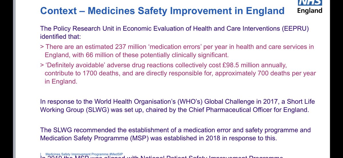 Patient safety brighspot.

“est 237 million ‘med errors’ x year in health &amp; care services in England, with 66 mill potentially clinically significant”

Brilliant “Reducing High Risk Oral Methotrexate Prescribing” effort across England using imp methods bmjopenquality.bmj.com/content/bmjqir…