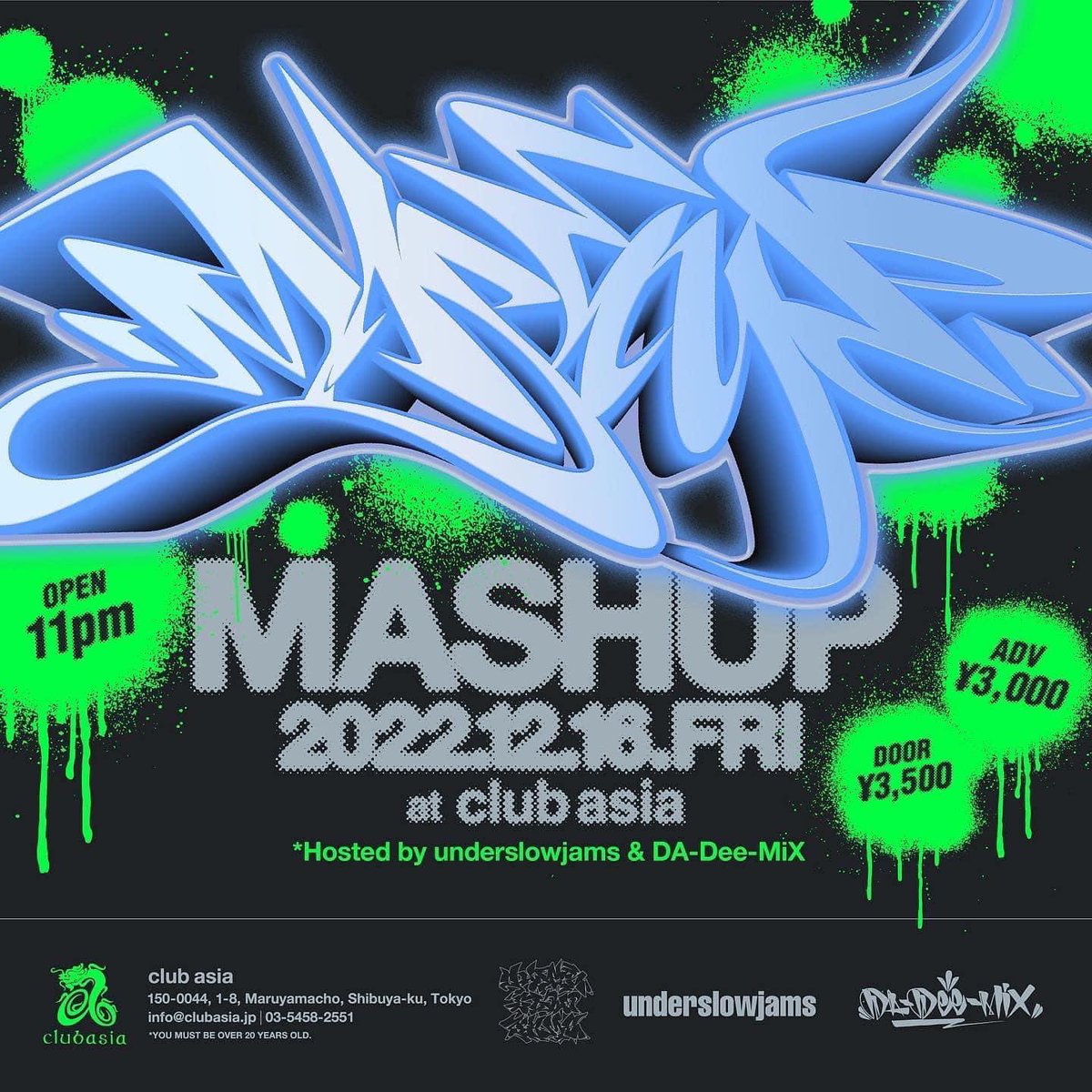ashthedrums's tweet photo. 2022.12.16開催決定!!
是非皆様遊びに来て下さい
MASHUP
underslowjamsとDA-Dee-MiXが主宰する生BANDスタイルのHIPHOP PARTYがclubasiaで開催!!
チケット先行発売中!
https://t.co/2vUOMtJDay
#mashup_asia #dadeemix #underslowjams https://t.co/6QDZm3MQNO