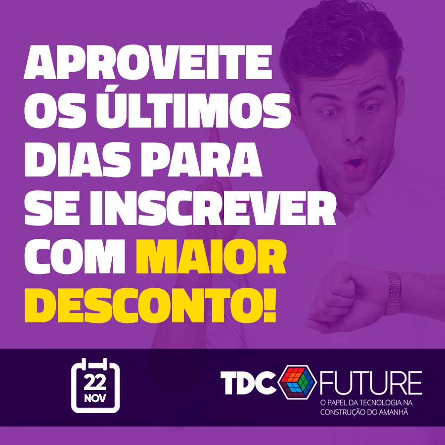 TheDevConf's tweet image. 🚨🚨🚨 ATENÇÃO! 🚨🚨🚨 Encerramento da segunda fase de inscrições 🚨🚨🚨
Aproveite os últimos dias para se inscrever com desconto no #thedevconf 🟣Future🟣
bit.ly/3DywYlG
✔✔✔ Não perca tempo e garanta seu ingresso ✔✔✔
Vem pro #TheDevConf