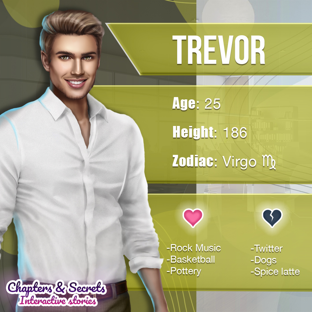 ChaptersSecrets's tweet photo. Meet Trevor! He will be there for you even if you don't like dogs 🐶 What do you think of him? Are you a fan of rock music too? 🎸 Tell us in the comments! 👇👇👇

#visualnovel #love #game #interactivestory #characterdesign #romance #episodegame #lovestory #virgo #handsome https://t.co/Z2Rjauwr90