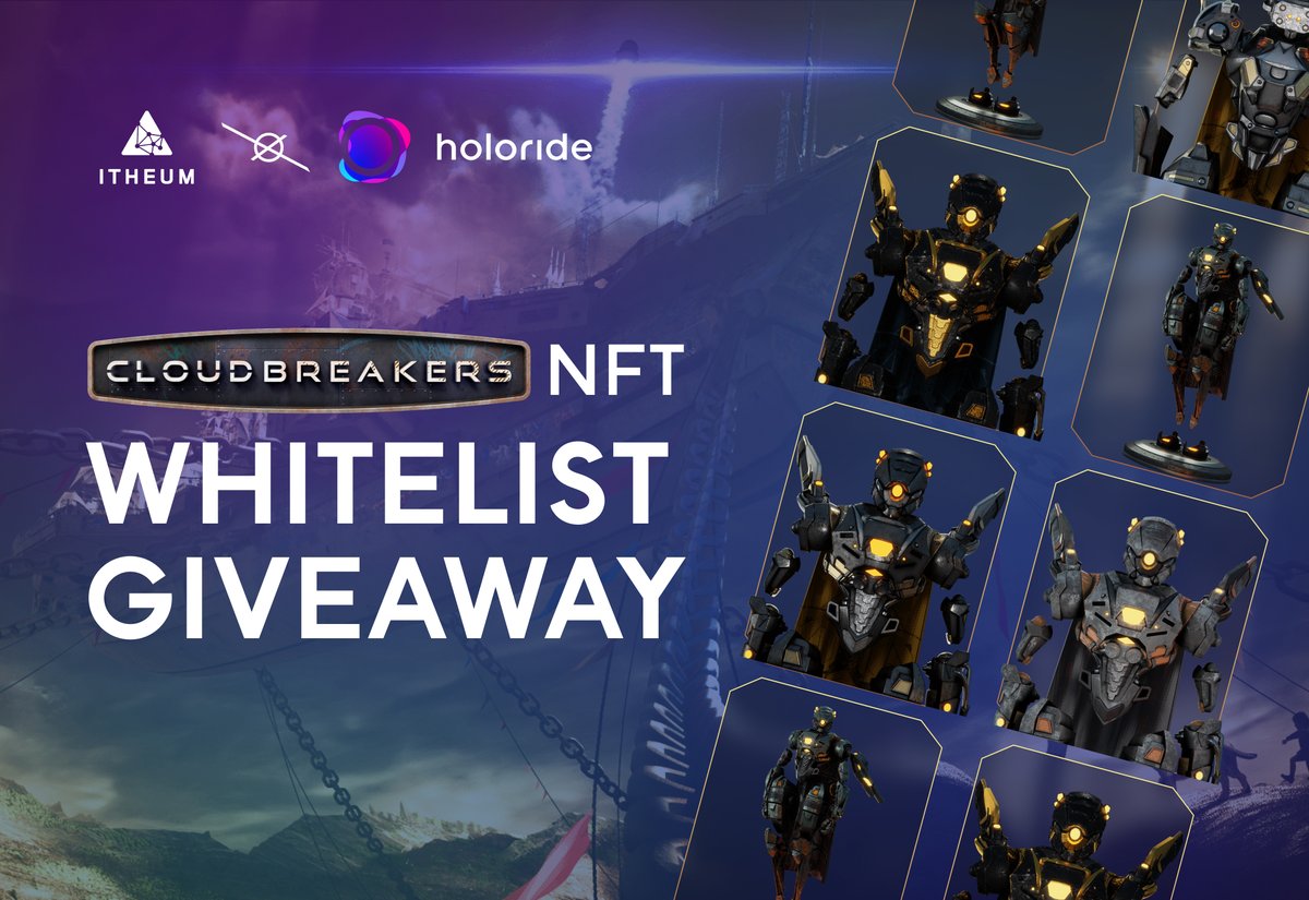 itheum's tweet photo. 🚨🏆 Important Announcement🏆🚨

Itheum X @holoride Cloudbreakers Whitelist #Giveaway 🔥

We are giving away 100 Whitelist spots for our wonderful #community 🎉

You have until 9 am UTC on Monday to participate ⏰ 

Click below to follow the steps👇🧵 #EGLD https://t.co/P83TfeOQbi