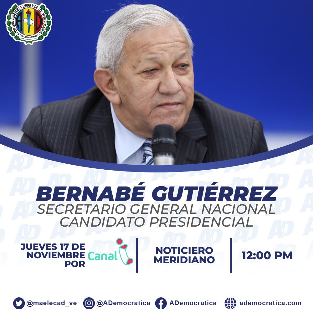 adbernabe's tweet photo. Hoy los invito a estar pendientes del noticiero meridiano de @canal_i, a las 12:00 PM, estaré en su entrevista conversando temas de interés político nacional y la agenda de trabajo de #AcciónDemocrática con la que #CaminamosHaciaEl2024, de frente y dando la cara. ¡Sintonízalo! https://t.co/Jab6j6PQZi