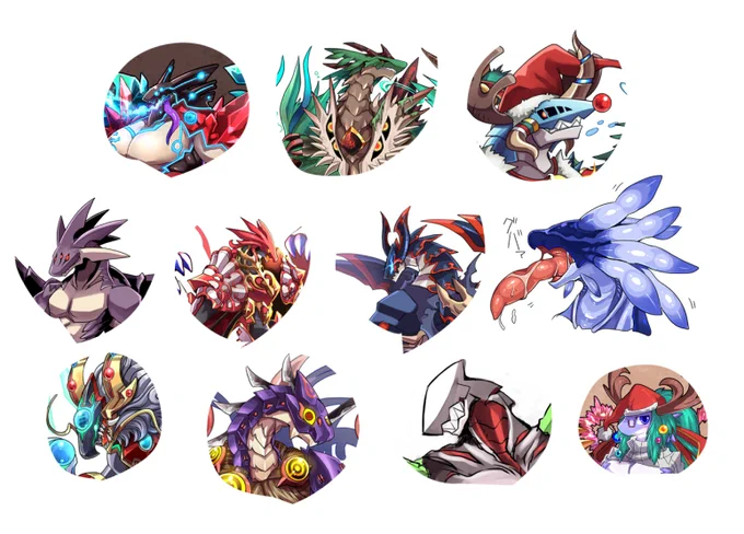 2015年ファイルに好みのドラゴン顔の形がすきって絵が入ってたのとだいたい自分の描いたやつで好みがわかるねってやつ 