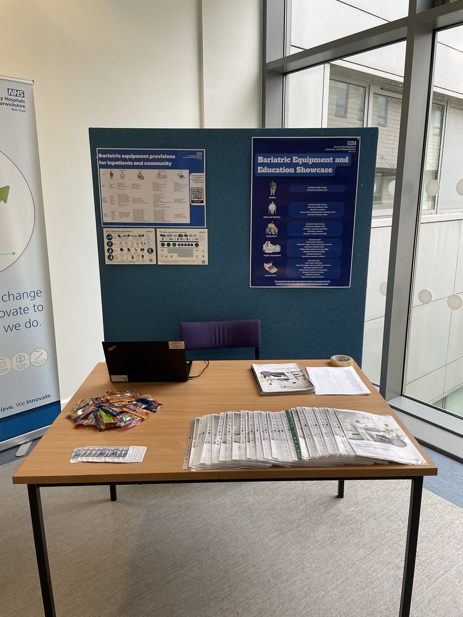 LucyEdgeOT's tweet photo. Bariatric Equipment and Education Showcase 1st Floor atrium CSB @nhsuhcw come and say hi 👋 #equipment #bariatricpatientcare #integrateddischargeteam https://t.co/afkuRZUqPS