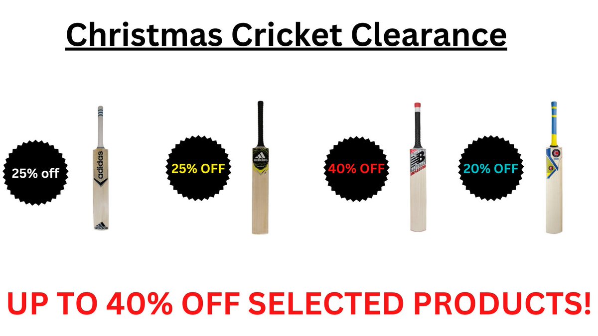 Our Christmas Cricket Clearance is now live on our website! With up to 40% off on select items. Check it out now....

gameforlife.co.uk/collections/cr…

#cricket #sale #localbusiness