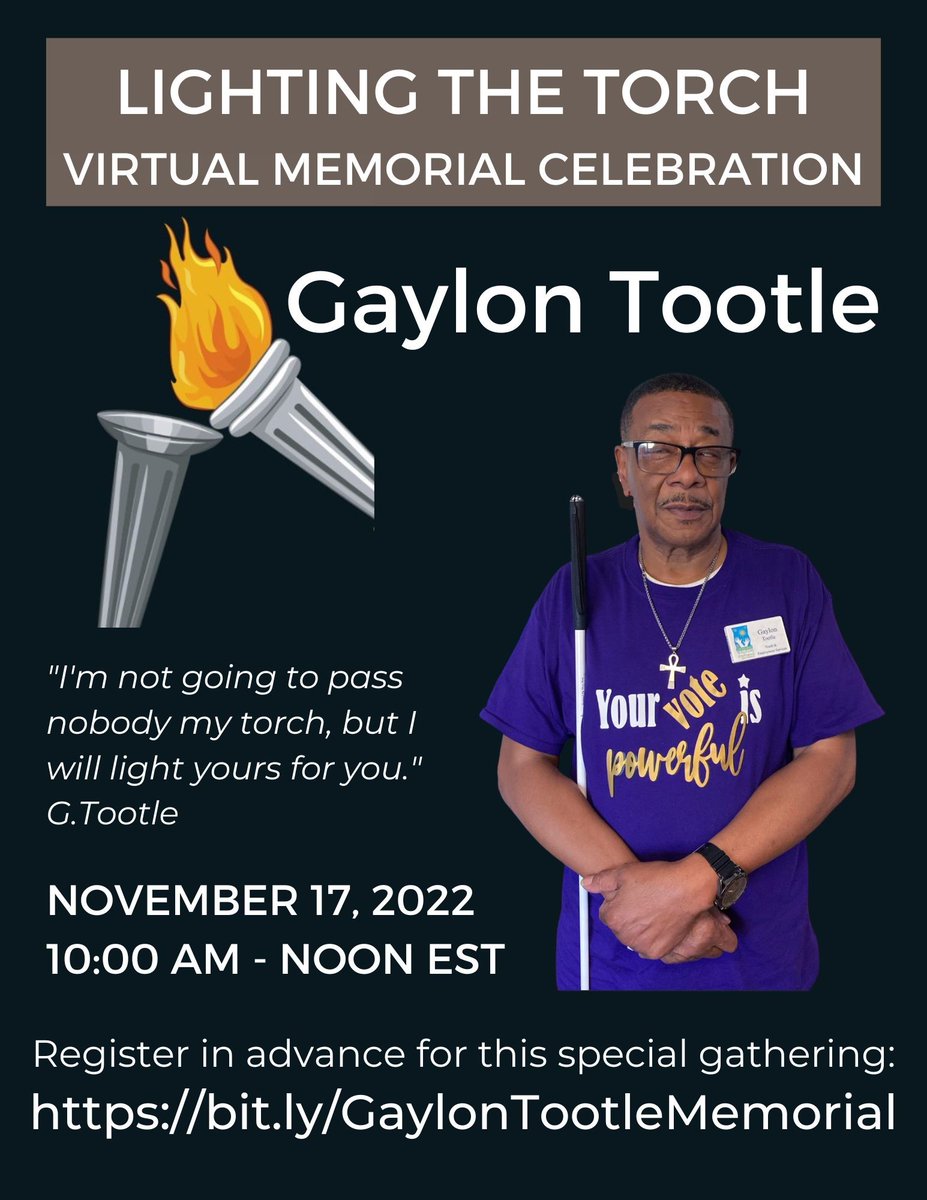 staceyAramirez's tweet photo. This Morning: Lighting the Torch Memorial, Gaylon Tootle - Thurs, 11/17 @ 10am-noon EST - Register in advance at this link *|https://t.co/i9aZYf2LYE|* https://t.co/AVcCCBR9Ux