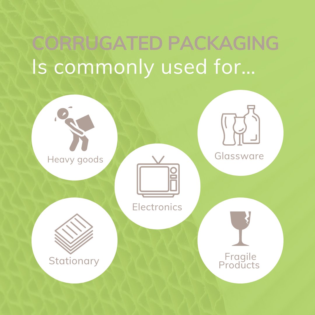 Corrugated cardboard is manufactured with rows of air columns making the paper stronger than average cardboard. The air acts as a cushion for the items inside of the packaging and the ridges inside provide strength and flexibility to prevent breakages ⚠️
