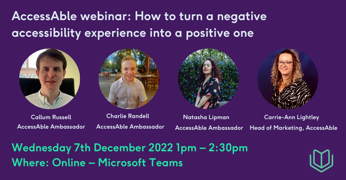 We are hosting a webinar for Disability History Month 2022! Our panellists <a href="/crystalvision22/">CrystalEyes</a> <a href="/N_Q_P_C/">NQPC</a> and <a href="/natashalipman/">Natasha Lipman</a> will be discussing how to turn a negative accessibility experience into a positive one. Sign up: mailchi.mp/d27041db65ec/g… #DisabilityHistoryMonth #DHM2022