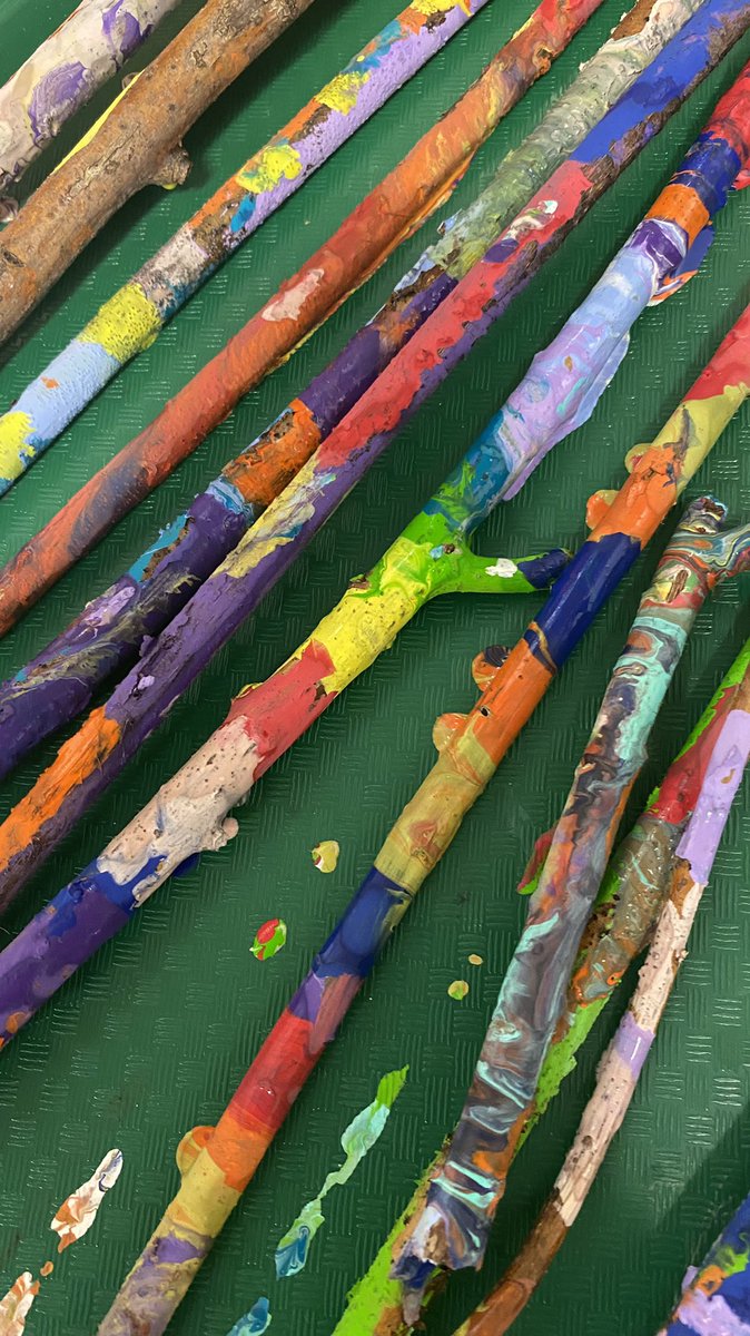 BillyBobbyBear's tweet photo. Today’s stick painting linked to the book Stanley’s Stick @clpe1 https://t.co/n5wjEZffJn