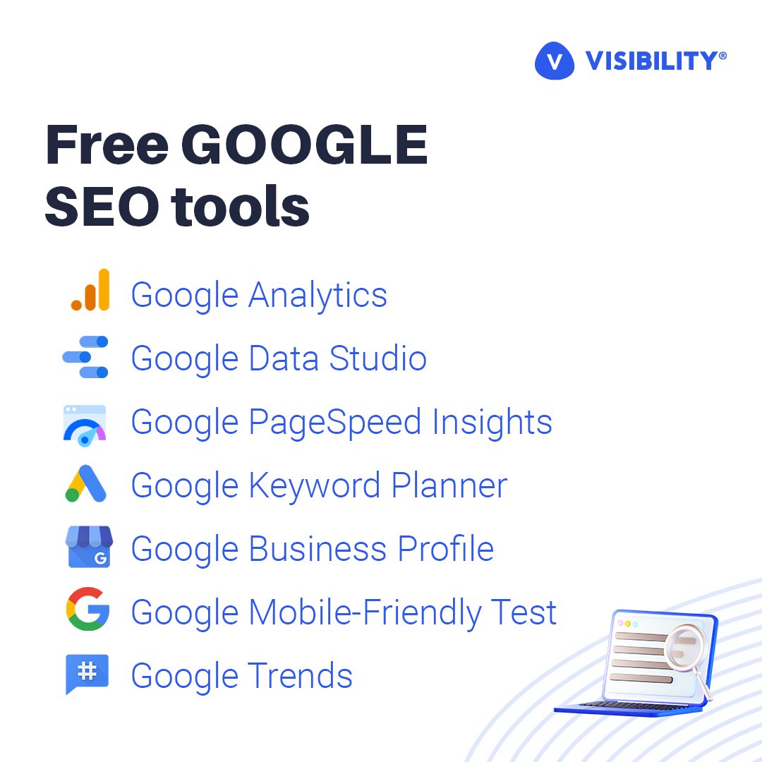VisibilityAgcy's tweet image. These are free Google SEO tools that your business can take advantage of 👏🏻 
#googleseo #googleseotools #freeseotools #seo #digitalmarketing #marketingtips