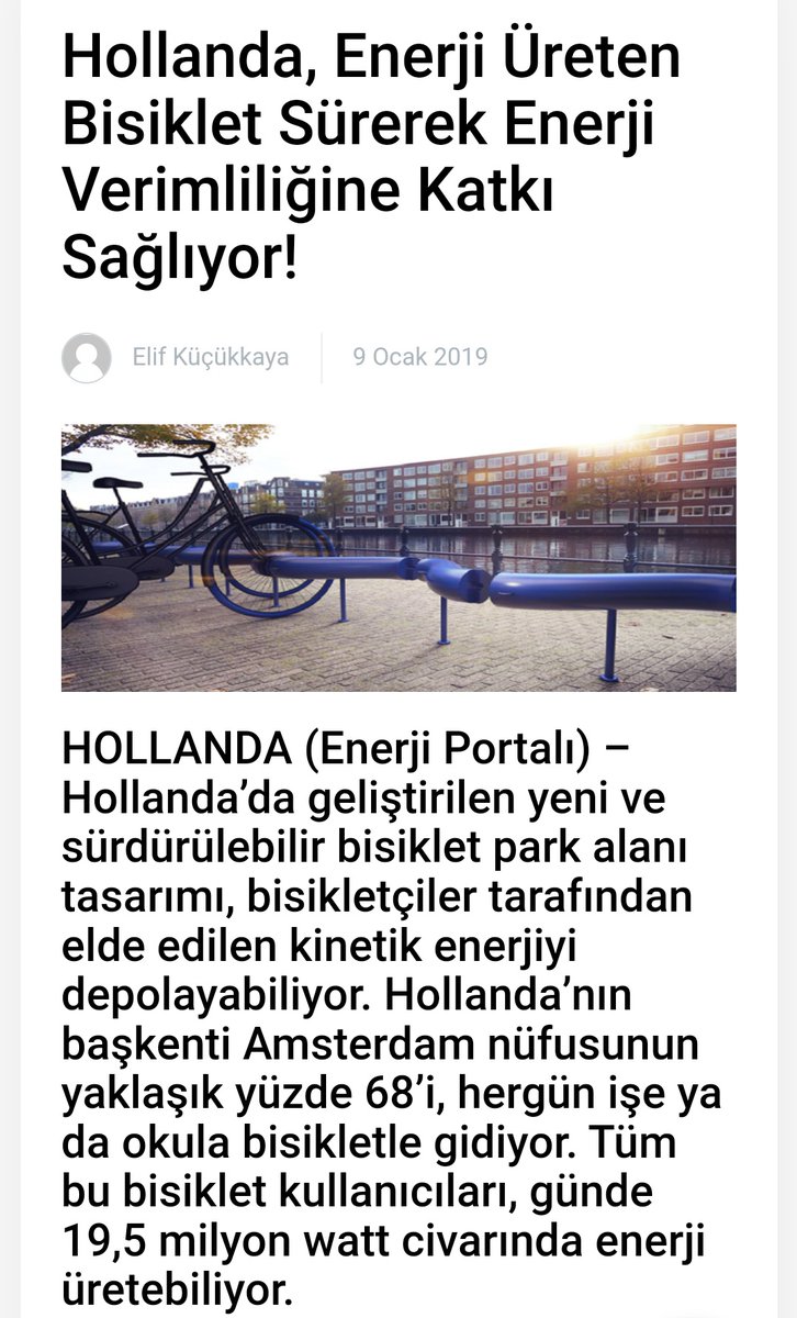 mhmadanoglu's tweet photo. @zapat_ista Hollanda böyle bir sistem hayata geçirilmeye çalışılıyor. Depolanan enerji park alanlarından sisteme veriliyor. KARYE sadece bisiklet siparişi vermiş. Depolama alanıyla ilgili bir çalışma olursa güzel olur. https://t.co/sfVFQBIvii