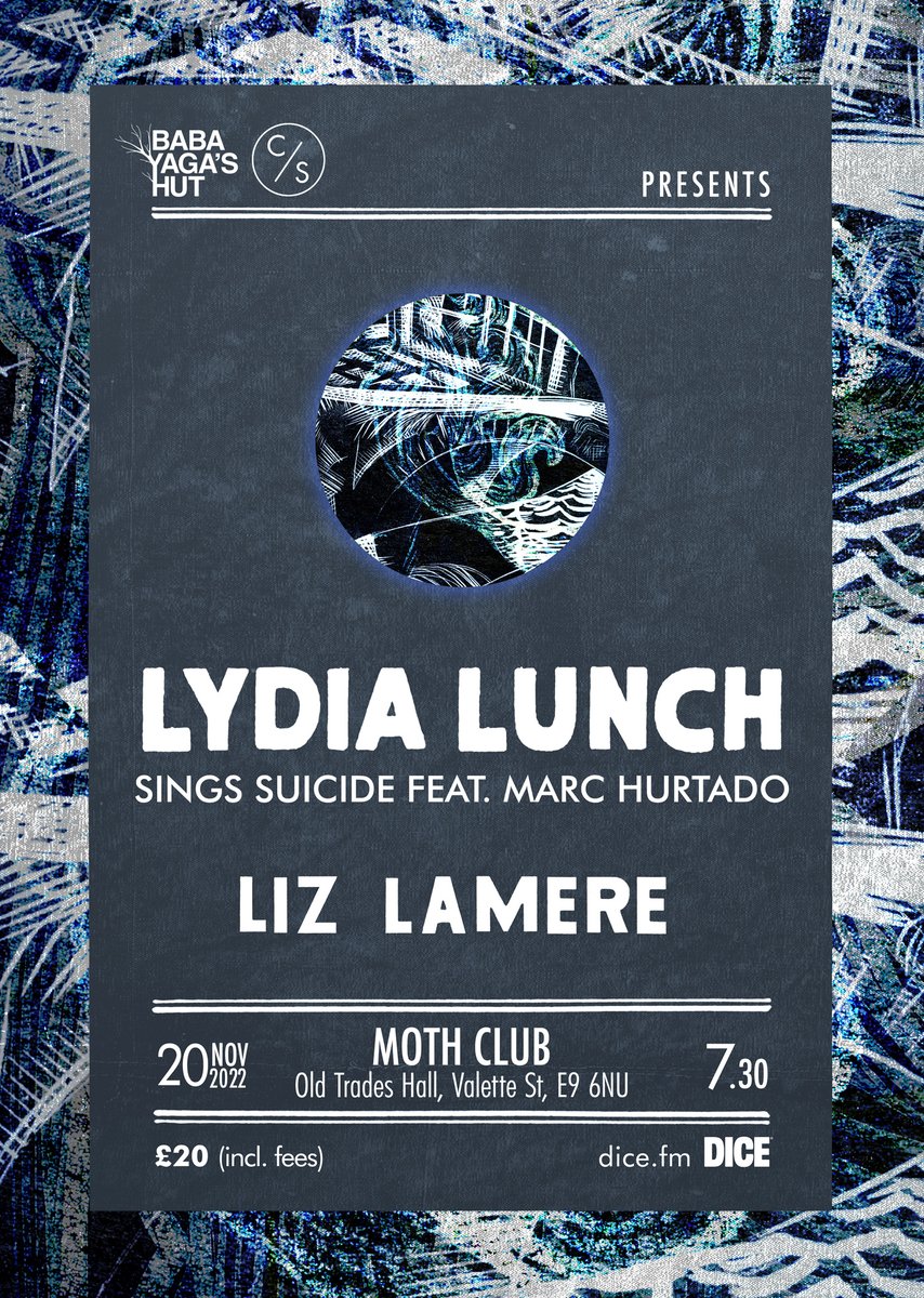 Tickets available for two absolute belters this weekend. 19th - @Studio_9294 Part Chimp, @sexswingband & @ObeyCobra_band 20th - @Moth_Club Lydia Lunch & Marc Hurtado sing Suicide + Liz Lamere dice.fm/promoters/baba…