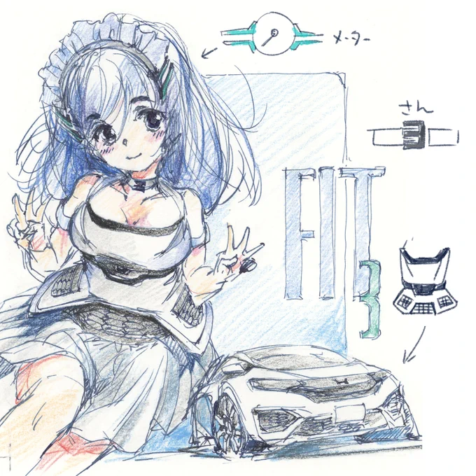 FIT3。#車擬人化 キャラデザ解説ー。 