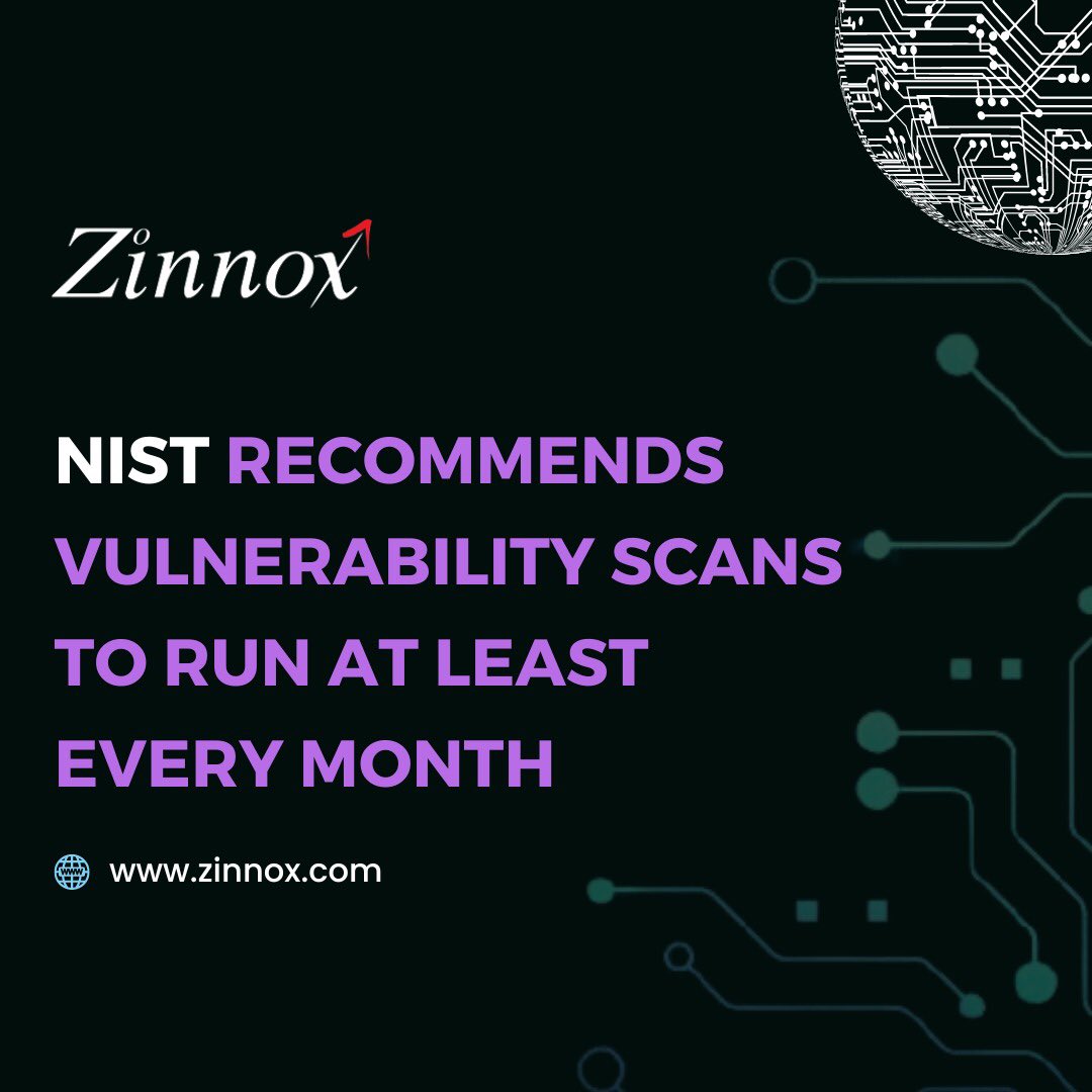zinnoxsecurity's tweet photo. According to #NIST, organizations must periodically conduct #vulnerability scanning and penetration testing within organizational systems and applications. ZinnoX provides you with comprehensive coverage and leaves no stone unturned. Contact our experts to learn more
#zinnox https://t.co/e7NIQFPdiX