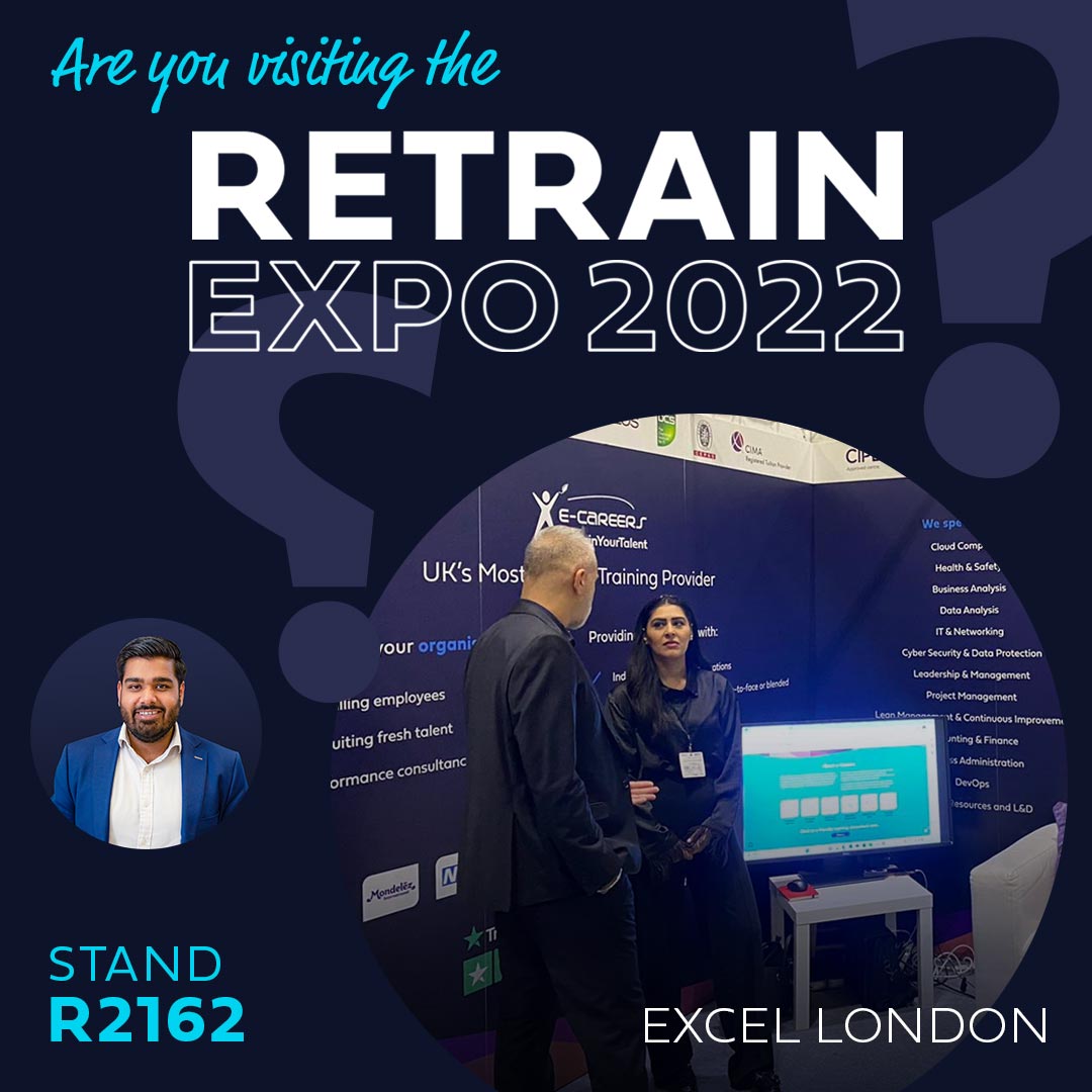 eCareersLtd's tweet photo. If you're attending the @RetrainExpo @ExCELLondon London, come by our stand and say hello. Our team of experts Gemma Jones, Harvinder Thandi, Zara Rashid and Jazz Gandhum are there to give advice on how we can help grow your business.
#learnaliving #trainyourtalent #RetrainExpo https://t.co/BNc7Ow0HUv