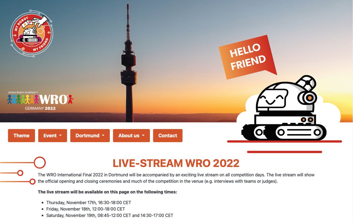 Today is the day WRO 2022 goes live. The venue is packed with people - so make sure to follow the LIVE stream from wro.live !