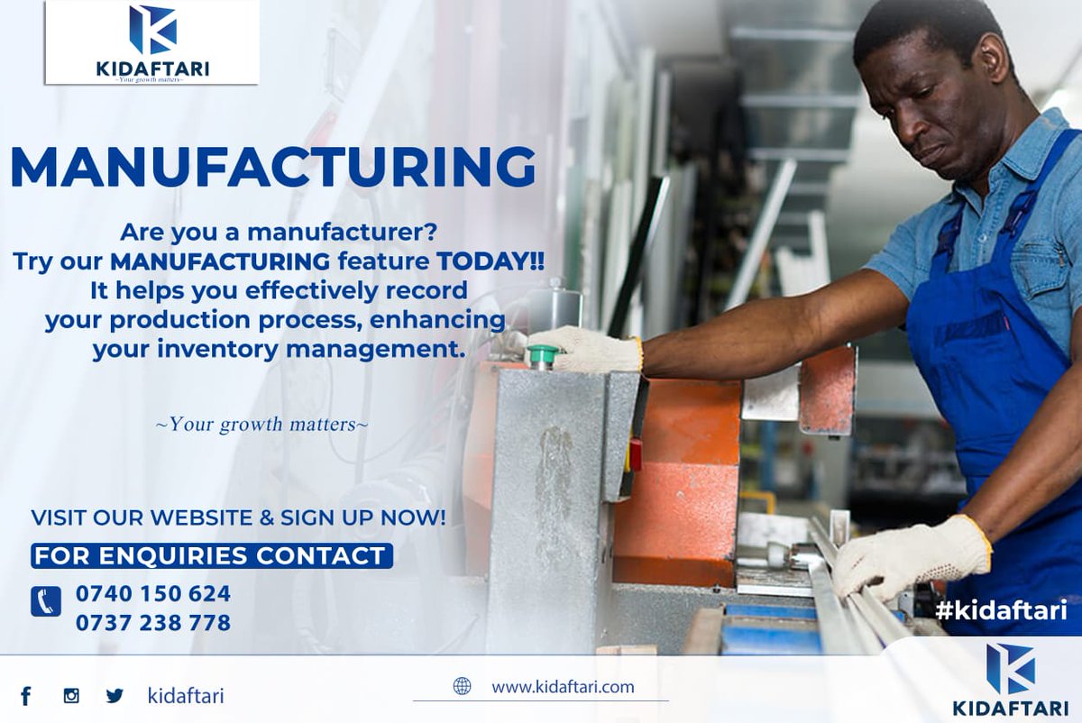kidaftari_app's tweet photo. @MSEA_Kenya @HustlerFunds @CsChelugui https://t.co/AjYdxi29Qt
This is awesome news.
In the spirit of #BuyKenyaBuildKenya we'd like to offer Paul and his business a full year of using Kidaftari's innovative Manufacturing module for free, including training.
Looking forward to hear from you +254 740 150624 https://t.co/c4dMOanGSh