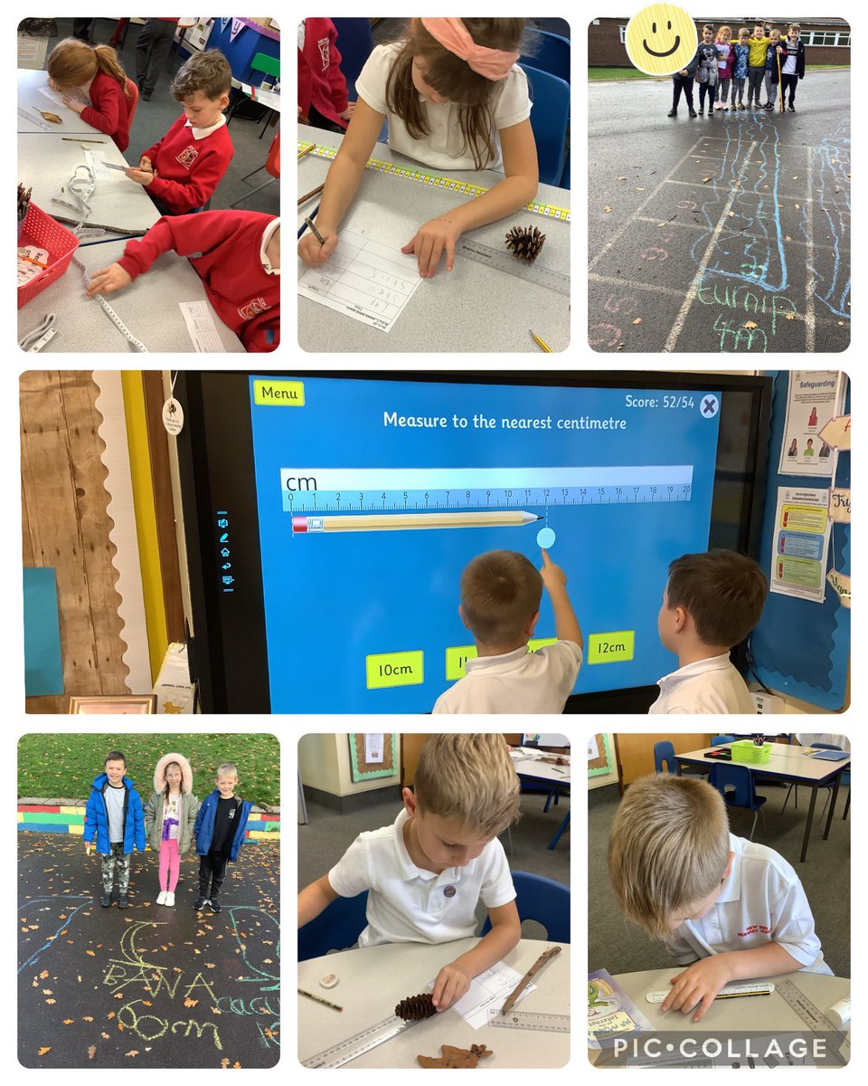 Dosbarth Miss Botting have enjoyed learning how to measure length this week! We have used all sorts of equipment such as rulers and trundle wheels. We have even found out how long the worlds largest fruit/veg is, then measured and drew them on the yard! @EAS_Numeracy