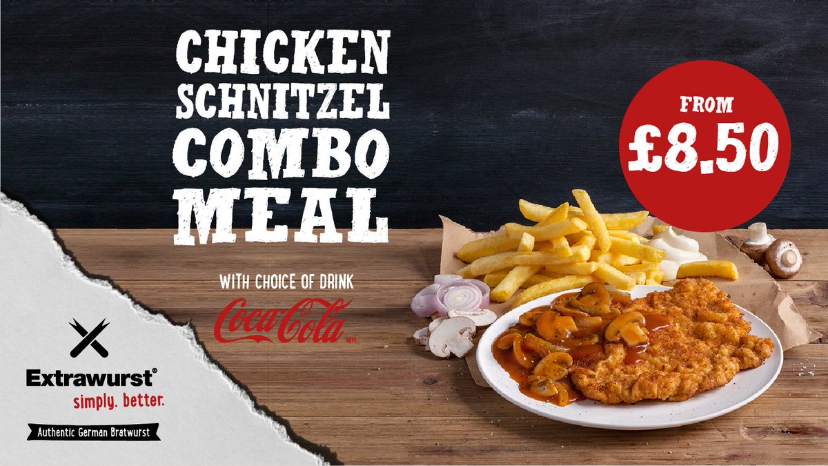 Try our delicious breaded chicken drizzled in our signature mushroom sauce with fries and choice of drink (hot or cold).
#schnitzel #birminghamfood