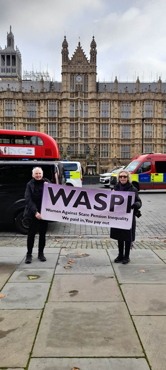 WASPI_Campaign's tweet image. #WASPI representatives in Westminster today to remind the Chancellor that 1950s women are #notgoingaway and demand #fairandfastcompensation for the maladministration by the DWP.