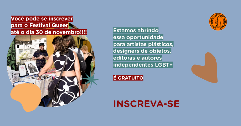 Você pode se inscrever para o Festival Queer até o dia 30 de novembro! 😍

#paradalgbt #associaçãodaparada #orgulholgbt #lgbt #sãopaulo #sp #cultura #comunidade #diversidade #festivaliqueer #arte #parada #sãopaulo
