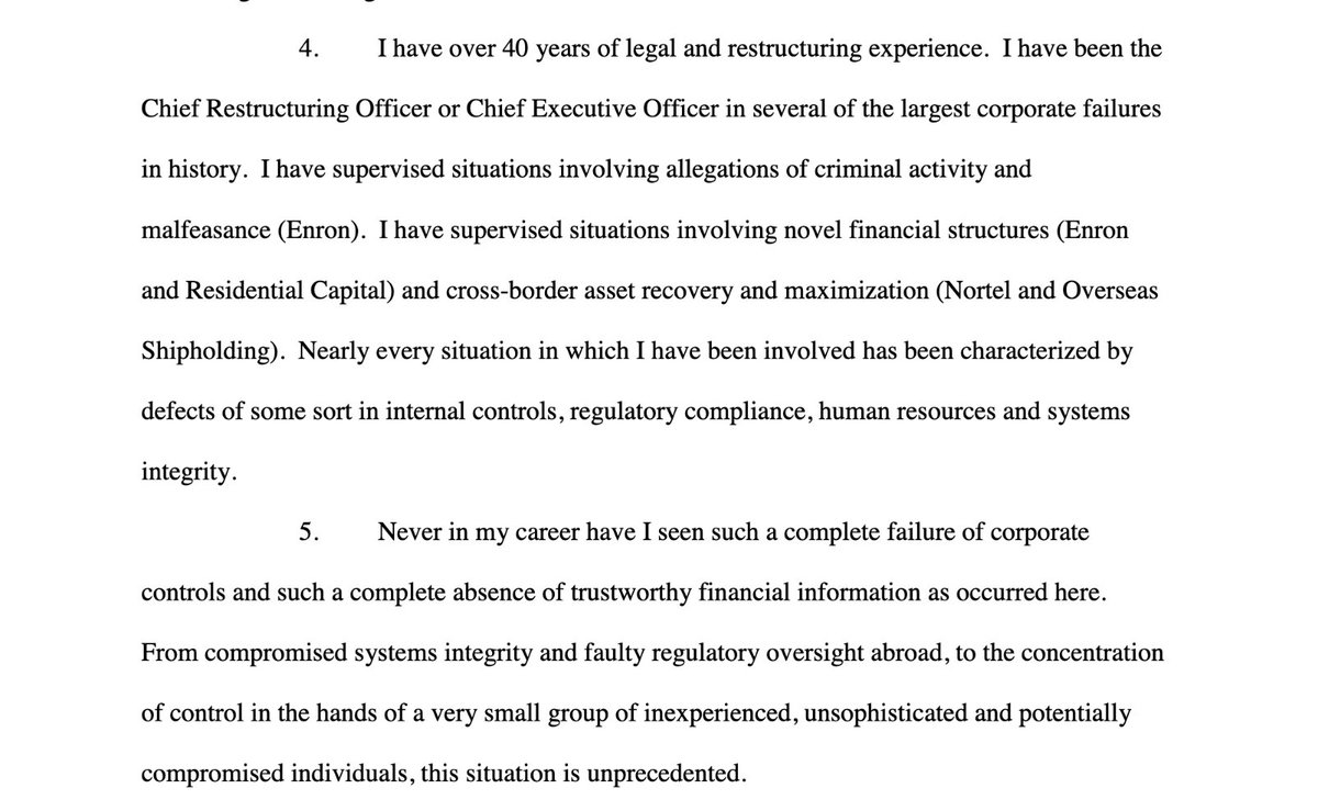 When the guy who oversaw Enrons bankruptcy says this, you gotta wonder, how much meth was involved?

"Never in my career have I seen such a complete failure of corporate controls and such a complete absence of trustworthy financial information as occurred here."