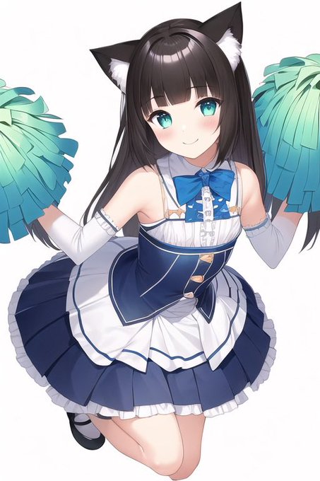 #ねこねこ学園中等部(仮) 
#NovelAIAIDiffusion 
#ai絵師と繋がりたい 

がんばれがんばれ😆
本当はこれくらいの頭身なんですが 