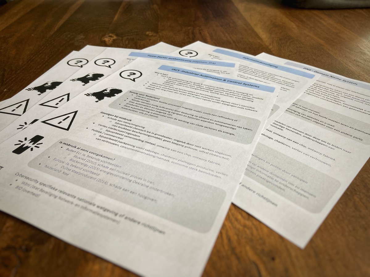 OneConferenceNL's tweet photo. A cyber cheatsheet was developed to help politicians: one page, no jargon, easy to scan. The idea is opensource so experts in all types of organisations can use the template to create their own versions. Read more about this idea: https://t.co/N7glQylSHp 
#cybersecurity #ONE2022 https://t.co/nnadbdCuNJ