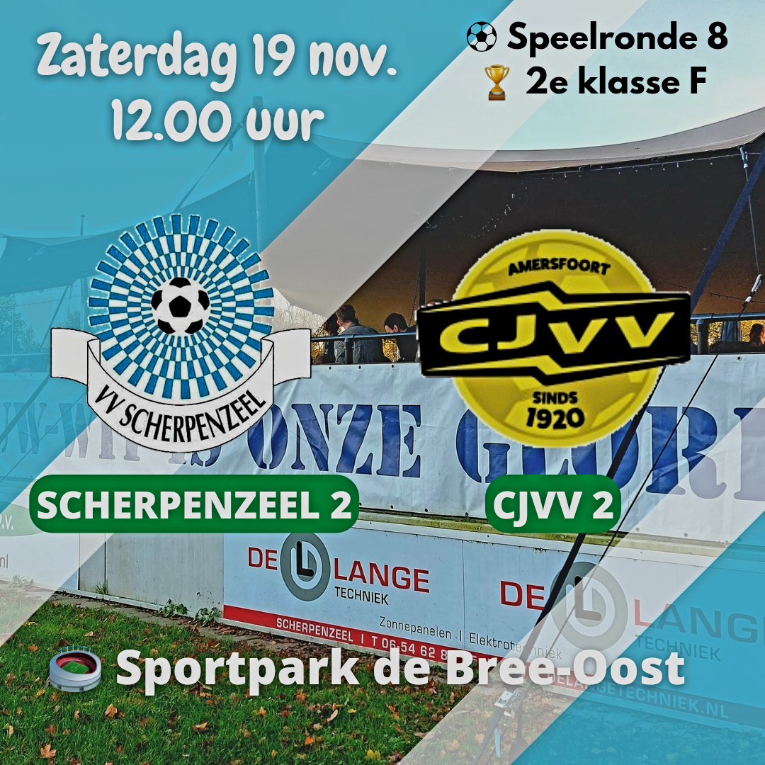 📸 Scherpenzeel 2

🗞 Zaterdag speelt ons 2e elftal de topper tegen CJVV 2. Scherpenzeel is koploper. CJVV volgt op 1 punt. Steun onze Blauwwitten in deze belangrijke wedstrijd in de 2e klasse. Aanvang 12.00 uur.

#VVScherpenzeel
#Scherpenzeel
#cjvv