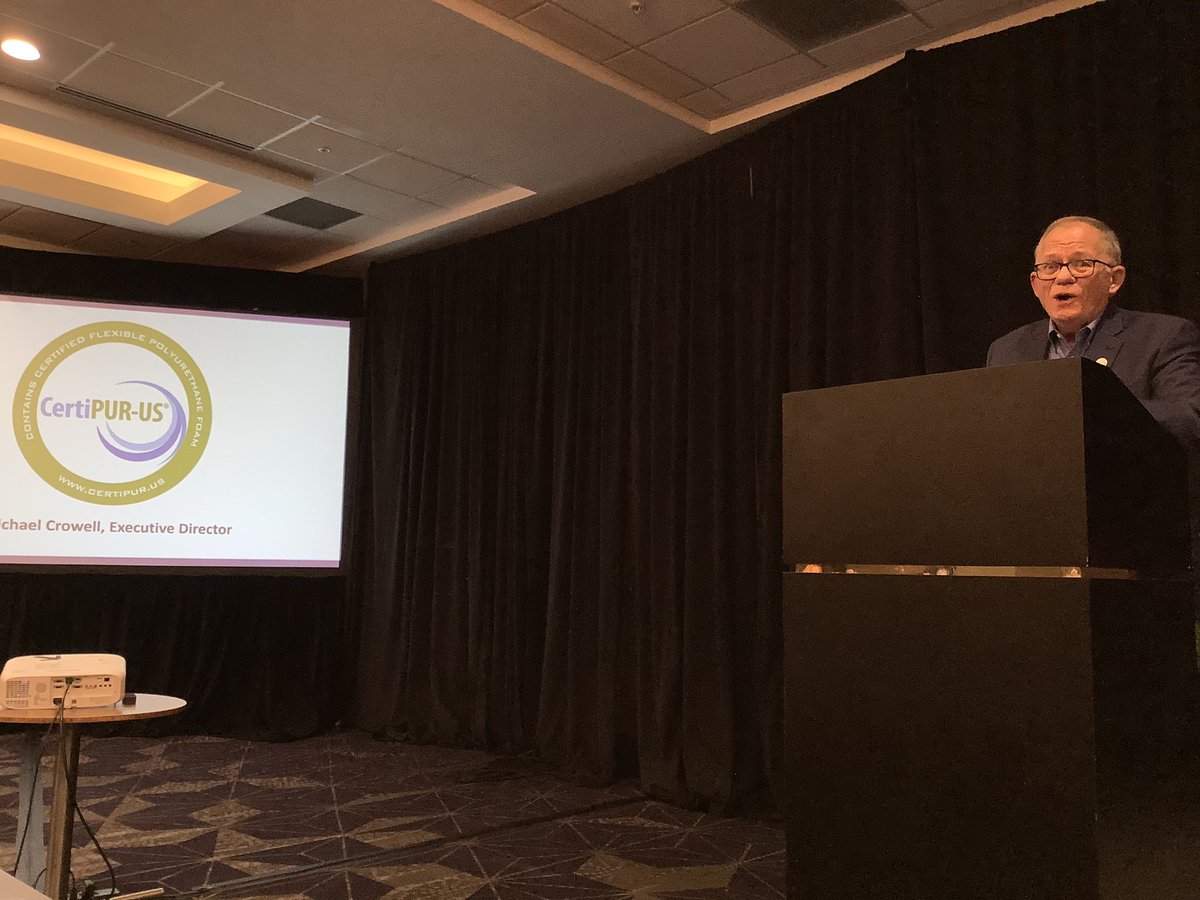Michael Crowell of CertiPUR-US, a sponsor at the ISPA Sustainability Conference, announces that a new bio-based foam certification is coming next year. <a href="/certipurus/">CertiPUR-US</a> <a href="/ISPAsleep/">ISPA</a>  <a href="/bedtimesmag/">BedTimes Magazine</a> <a href="/SleepSavvyMag/">Sleep Savvy Magazine</a>