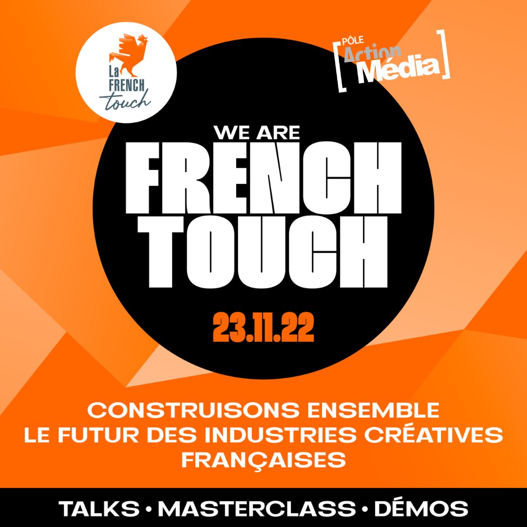ClusterPAM's tweet image. 📢 Festival We are French Touch

Pour construire le futur des industries culturelles et créatives, le PAM, la French Touch, Bpifrance et We are vous donnent rendez-vous mercredi 23 novembre.
 
Programme et inscription par ici 👇
helloasso.com/associations/p…