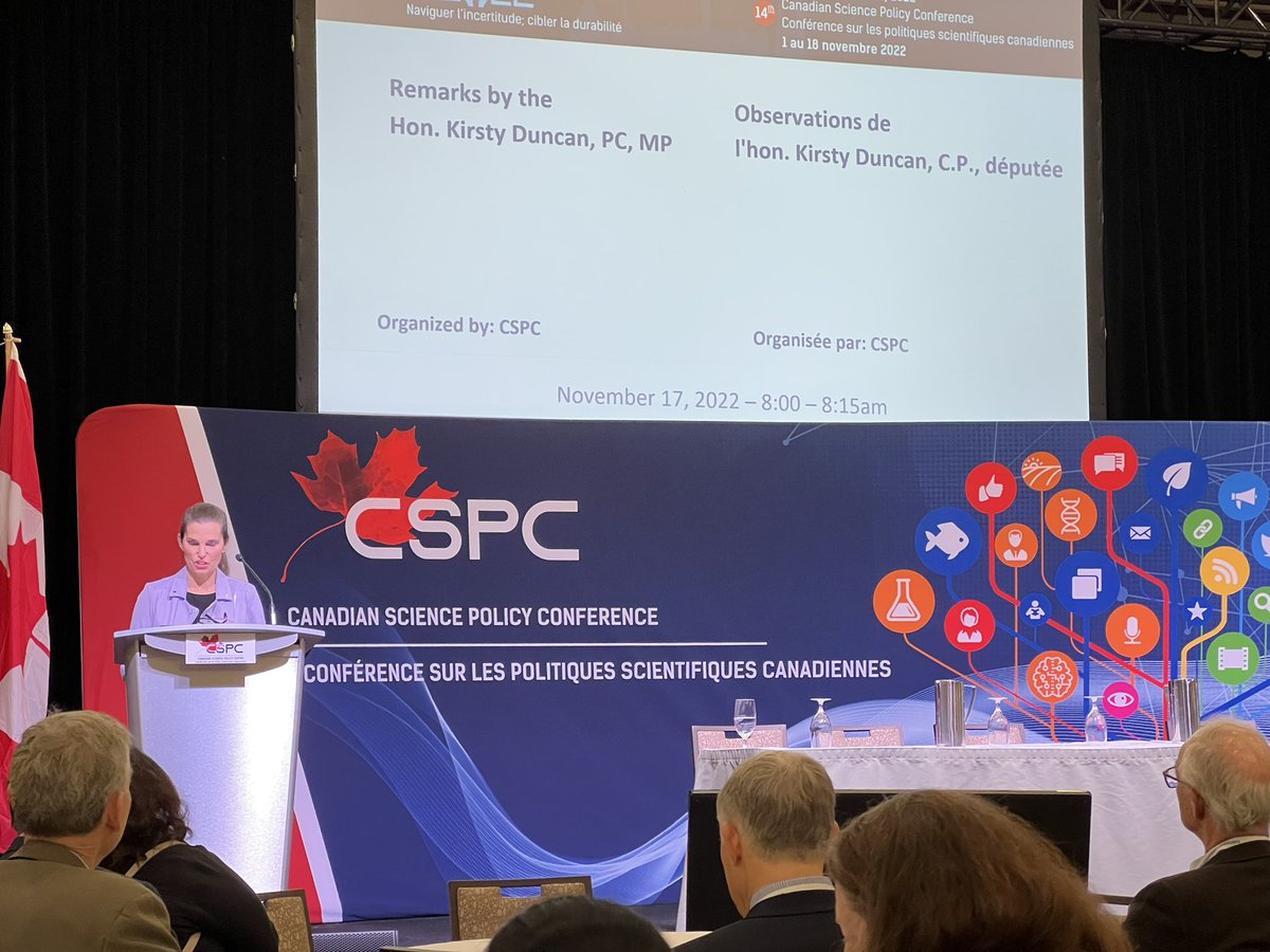 Nothing better than kick-off Day 2 of #CSPC2022 with the Honourable Kirsty Duncan, Chair, Standing Committee on Science and Research @KirstyDuncanMP @sciencepolicy